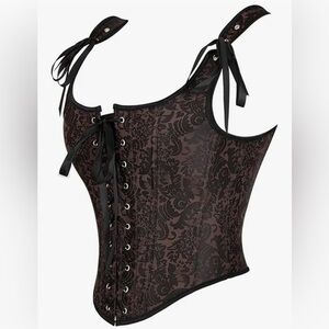 Chic Black and Brown Renaissance Faire Corset